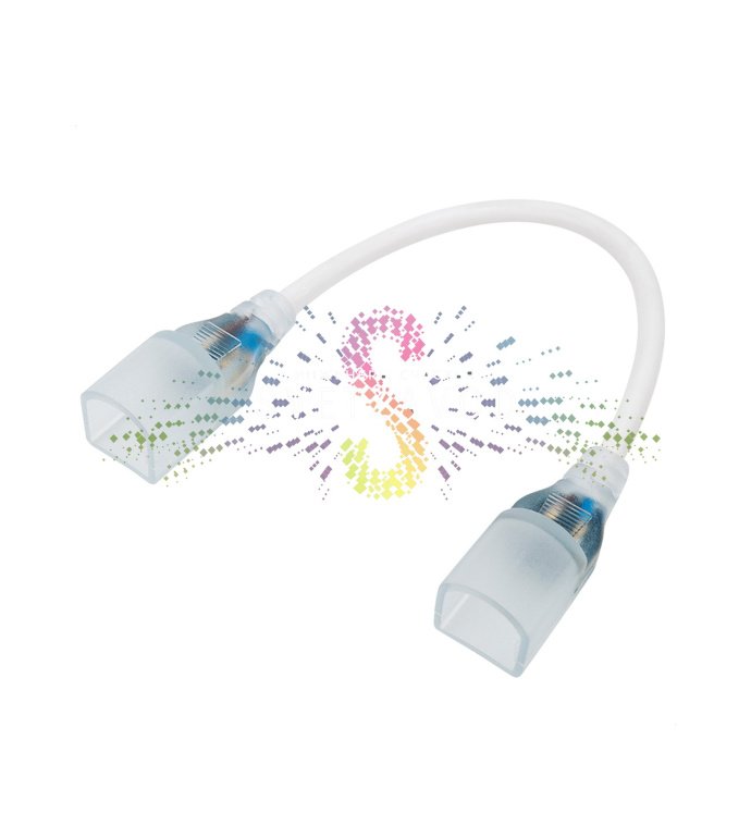 Детальное фото коннектора Neon-Night для гибкого неона 16х16 мм, 20 см. Видны игольчатые контакты, корпус из УФ-стойкого пластика, маркировка.