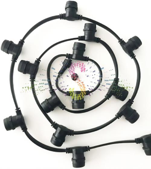 Белт лайт 2W, 220/24В, шаг 20см, E27, черный, фиксинг, 50м, влагозащищенный, Svetzavod 