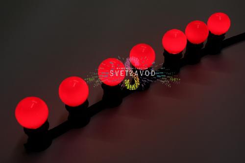 Декоративная лампа, Е27, 4 LED, 1,2Вт, 24В, Ø45мм, красная