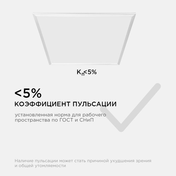 Светодиодная панель 36Вт, 3600Лм, 6500К, 595х595х9мм.