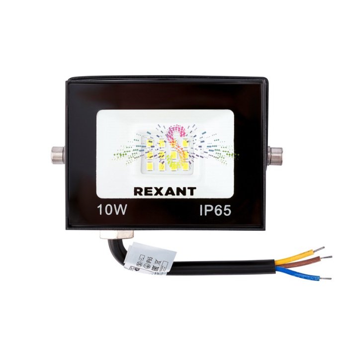 Светодиодный прожектор REXANT 10Вт с черным алюминиевым корпусом, степенью защиты IP65, нейтральным белым светом 4000K и углом свечения 120°. Светодиодный прожектор REXANT 10Вт с черным алюминиевым корпусом, степенью защиты IP65, нейтральным белым светом 4000K и углом свечения 120°.