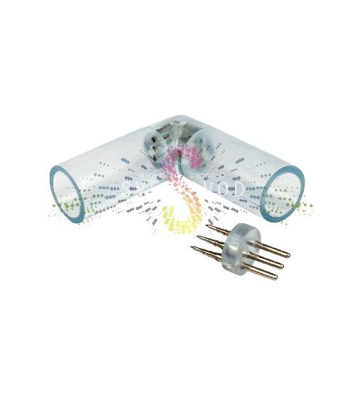 Коннектор cоединительный L-образный, для светодиодного дюралайта, 3W Ø 13мм, уп. 10шт, Neon-Night