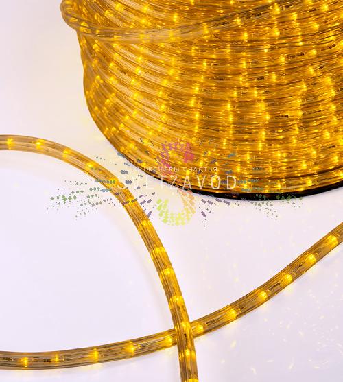 Светодиодный дюралайт, Ø 13мм, 220В, 2W, 36 led/м, мерцающий, желтый, 100м, Neon-Night