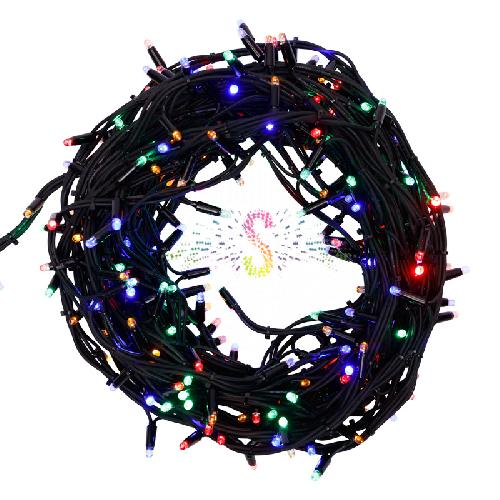 Гирлянда-нить Твинкл Лайт, 220В, чейзинг, мульти, 20м, черный каучук, IP67, Neon-Night
