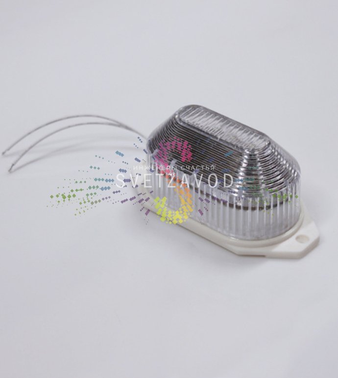 Детальное изображение светодиодной строб-лампы SST-119: белый корпус, 21 светодиод, клеммы для подключения 220В