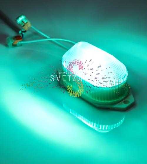 Строб-лампа ксеноновая, зеленая, 220В, накладная