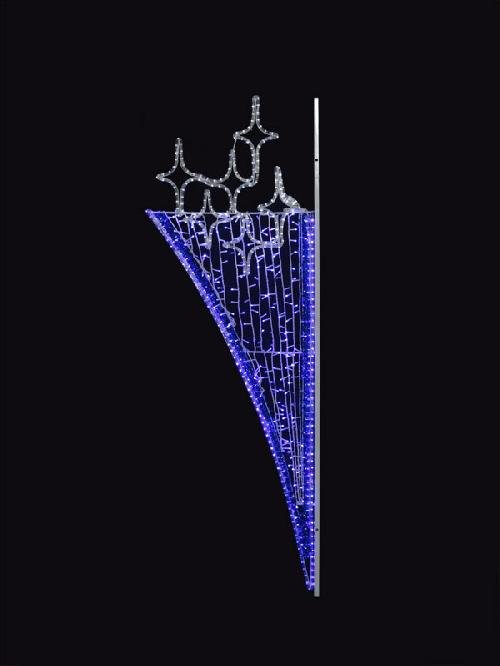 Светодиодная консоль "Звездный мотив", 200х65 см, синяя