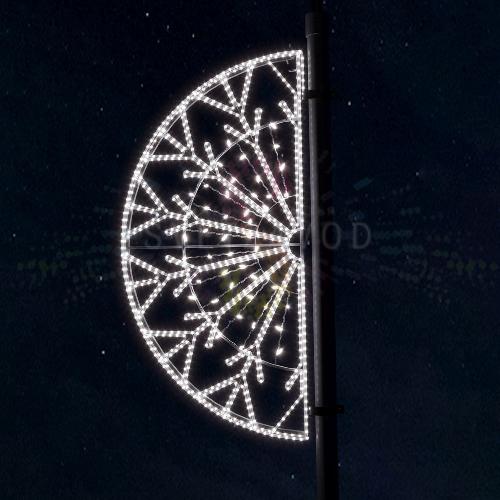 Светодиодная консоль "Снежинка", 153х77 см, белый