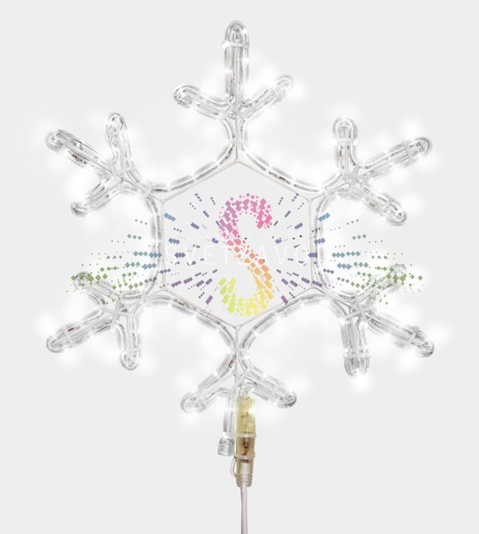Светодиодная снежинка Neon-Night 45х38 см белого цвета с защитой IP65 для улицы Светодиодная снежинка Neon-Night 45х38 см белого цвета с защитой IP65 для улицы