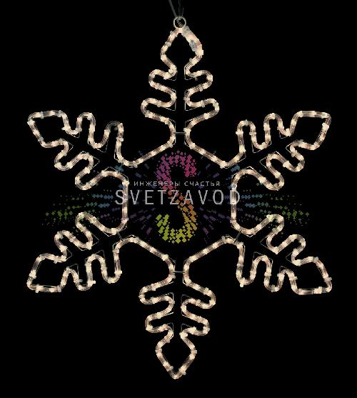 Светодиодная Снежинка, 75см, теплая белая, фиксинг, 220В, IP65