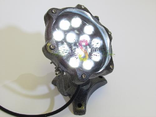 Точечный поворотный светодиодный прожектор, холодный белый, 220В, 12Вт, серый корпус