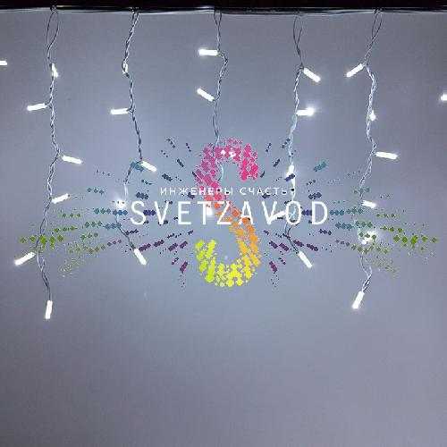 Светодиодная бахрома Айсикл, 4,8х0,6м, мерцающая, 220В, белая, белый каучук, IP65, без блока