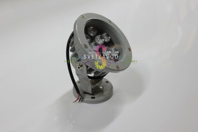 Поворотный светодиодный прожектор 12В 9Вт серый цвет IP65 для архитектурной подсветки