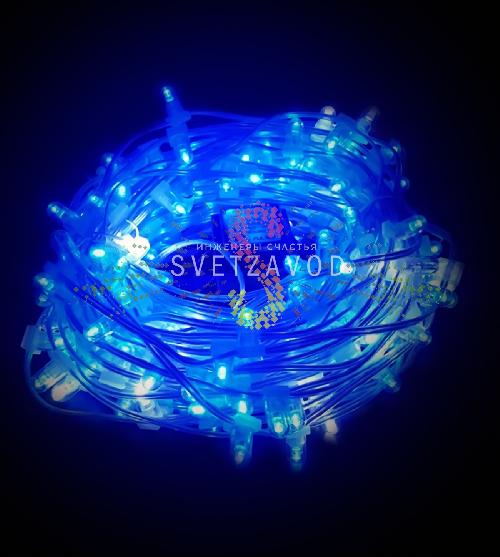 Клип Лайт 12В, мерцающий, WF, синий, 667 LED, 100м, прозрачный ПВХ, с защитным колпачком, IP64 Клип Лайт 12В, мерцающий, WF, синий, 667 LED, 100м, прозрачный ПВХ, с защитным колпачком, IP64