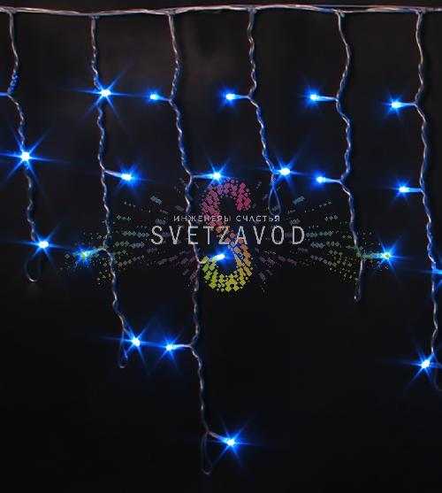 Светодиодная бахрома Айсикл, 3х0,5м, фиксинг, 220В, синяя, прозрачный ПВХ, IP54, Rich Led