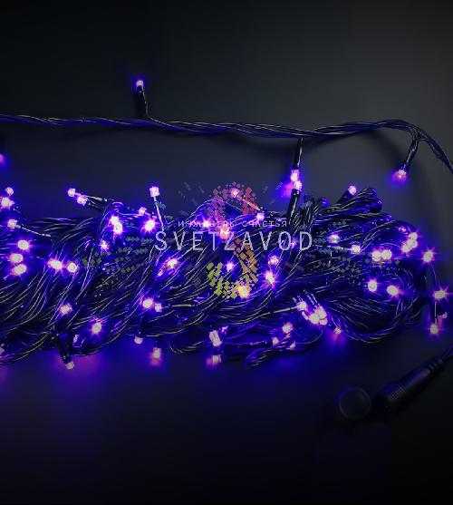 Гирлянда-нить Твинкл Лайт, 220В, чейзинг, фиолетовая, 20м, черный ПВХ, IP54, Rich Led