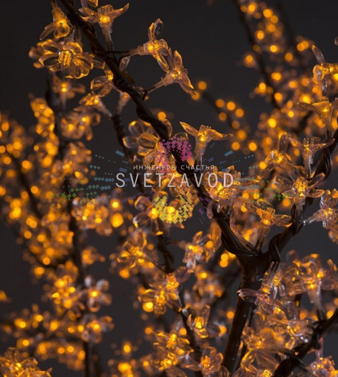 Светодиодное дерево Сакура 1.9 м с 972 желтыми светодиодами IP54 для улицы