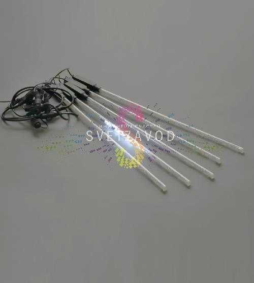 Гирлянда Тающие сосульки, белая, 5х50см, шлейф 2м, 12В, 320LED, IP54, с блоком питания