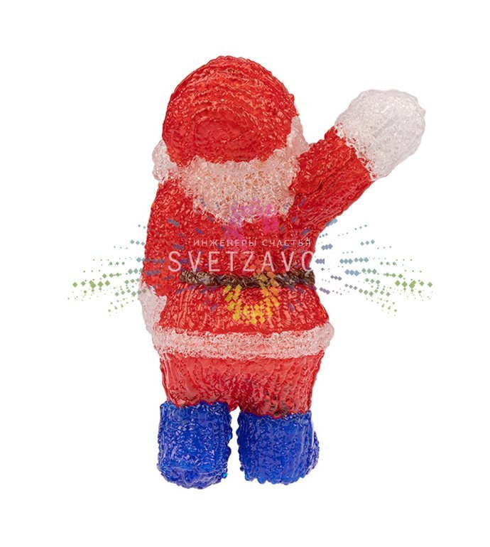 Детальное фото светодиодной акриловой фигуры 3D Санта Клаус с 40 LED, защитой IP65 и блоком питания 24В. Детальное фото светодиодной акриловой фигуры 3D Санта Клаус с 40 LED, защитой IP65 и блоком питания 24В.