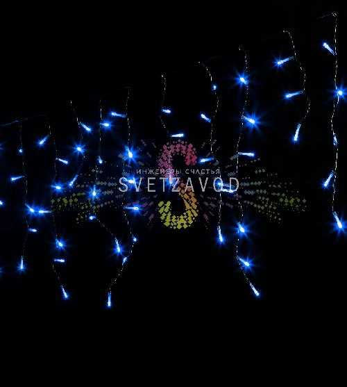 Светодиодная бахрома Айсикл, 3х0,5м, фиксинг, 220В, синяя, черный ПВХ, IP54, Rich Led