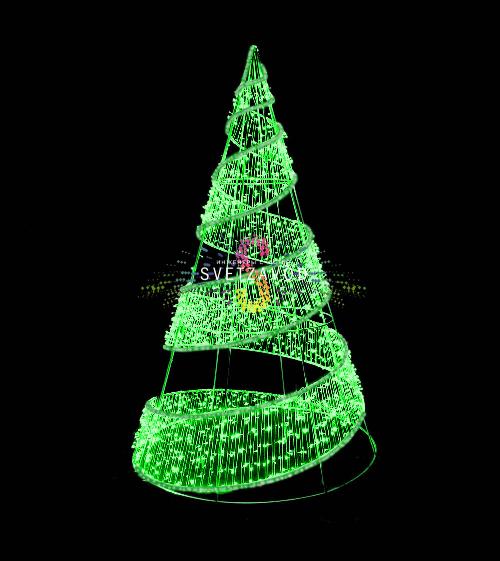 Светодиодная ёлка "Конус" 300х160 см, зеленая