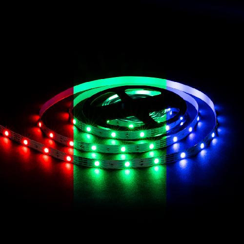 Светодиодная лента 12В, 7,2Вт/м, RGB, smd5050, 30д/м, IP20, ширина подложки 10мм, 5м