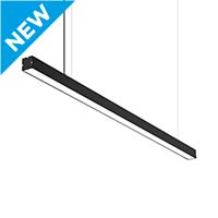 Черный линейный LED-светильник 980 мм, с двумя подвесными тросами, дневной белый свет 4000К, 1800лм, алюминиевый корпус, IP40.