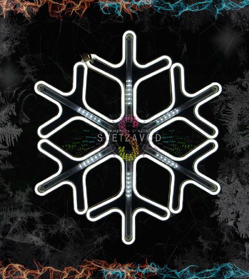 Светодиодная Снежинка, 60см, белая, неон, с эффектом тающих сосулек, 220В, IP65