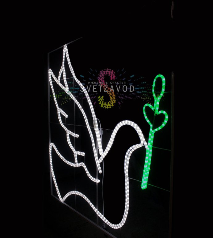 Светодиодное уличное панно Птица удачи 160х160 см с защитой IP65 для помещений и улицы