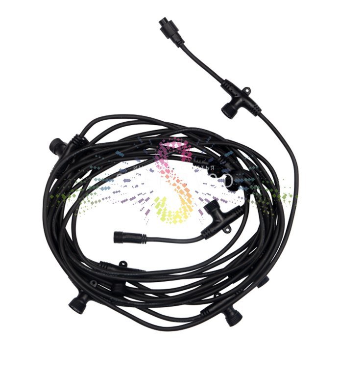 Детальное фото гирлянды Тающие сосульки Neon-Night: 10 пластиковых трубок по 1 метру на 10-метровом каучуковом проводе, блок питания 220/24В.