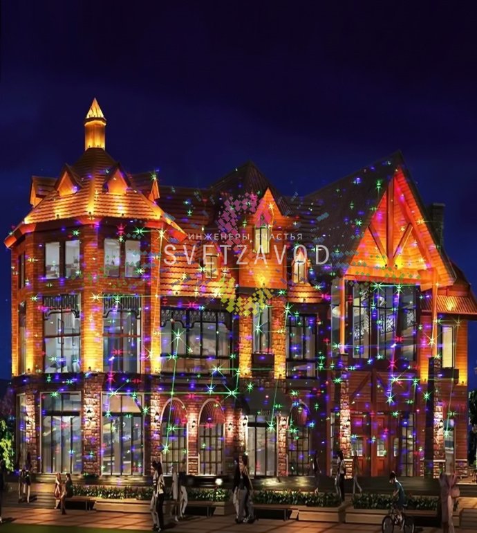 Лазерная подсветка, Garden X-39P-1D, анимация Цветы, 8 узоров, c bluetooth-колонкой