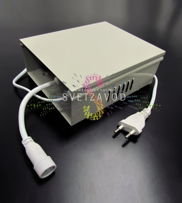 Детальное фото контроллера для светодиодного занавеса 2.4х3.6м, 4000Вт, с разъемами для подключения, в коробке производителя.