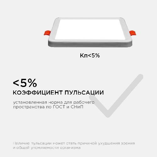 LP-17 Светодиодная панель встраиваемая с регулировкой под посадочное отверстие, 8Вт, 230В/50Гц, 750л