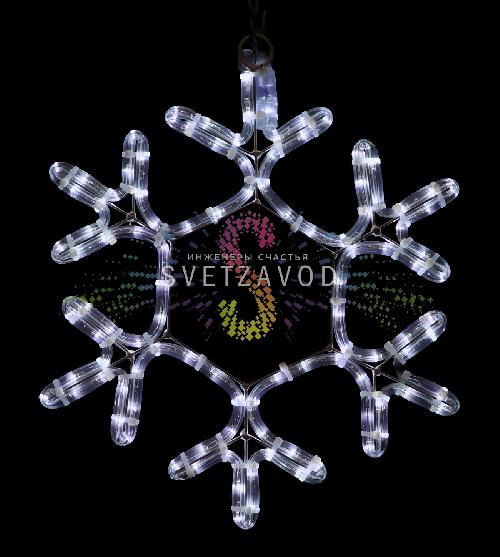 Светодиодная Снежинка, 40см, белая, фиксинг, 220В, IP65