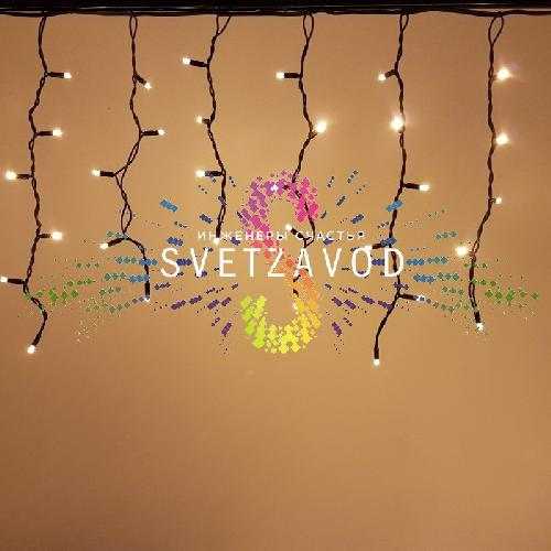 Светодиодная бахрома Айсикл, 4,8х0,6м, мерцающая, 220В, теплая белая, черный каучук, IP65, без блока