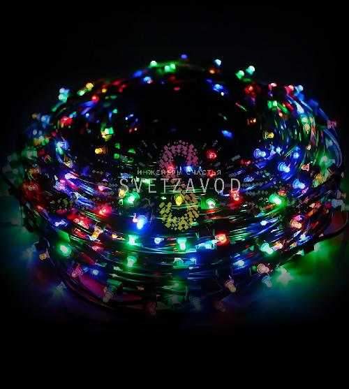 Клип Лайт 12В, фиксинг, мульти, 666 LED, 100м, темно-зеленый ПВХ, IP65, с трансформатором