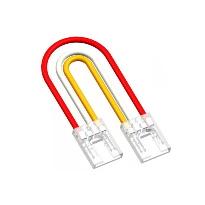 Комплект из двух клипс-коннекторов с проводами для LED ленты COB CCT, подложка 10 мм, 12-24В, IP20.