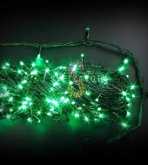 Гирлянда-нить Твинкл Лайт, 220В, чейзинг, зеленая, 20м, черный ПВХ, IP54, Rich Led