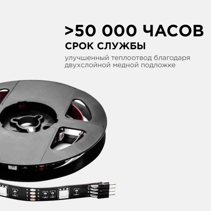 Комплект RGB подсветки ТВ: лента SMD5050 5В 2x0,5м, чёрная PCB, IP20, контроллер с пультом, USB.