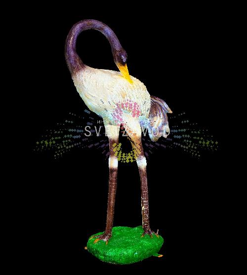 Светодиодная фигура из стекловолокна Журавль, 105 см, 24В, с трансформатором, IP65