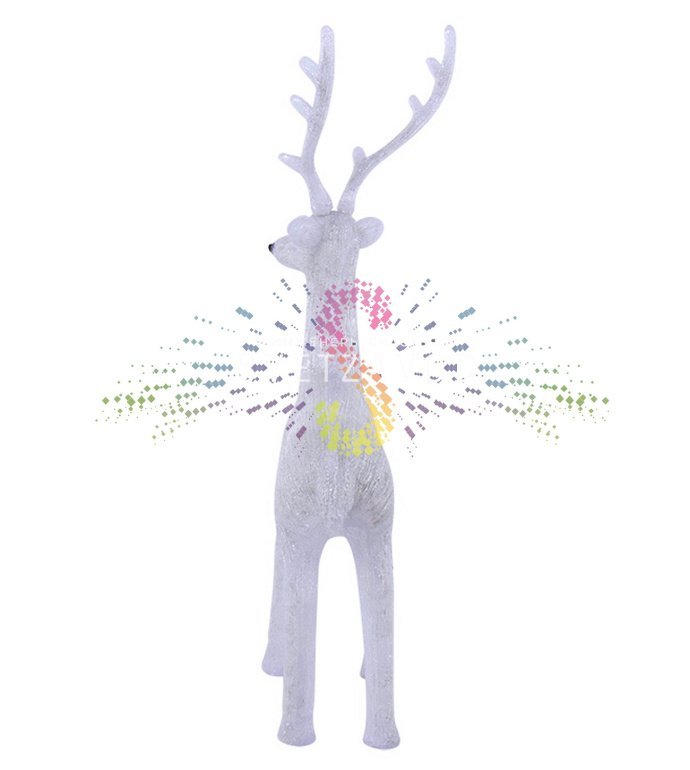 Детальное фото акриловой 3D-фигуры Северный олень с 380 светодиодами, металлическим каркасом и блоком питания 24В. Видны крепления для уличного монтажа. Детальное фото акриловой 3D-фигуры Северный олень с 380 светодиодами, металлическим каркасом и блоком питания 24В. Видны крепления для уличного монтажа.