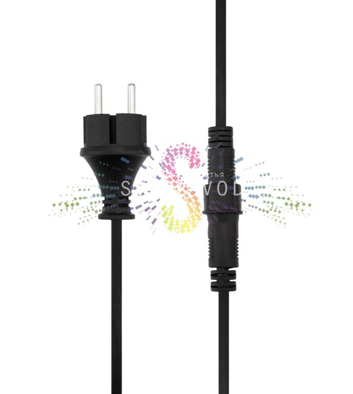 Гирлянда лофт, бухта 100м, шаг 40см, E27, черный провод каучук