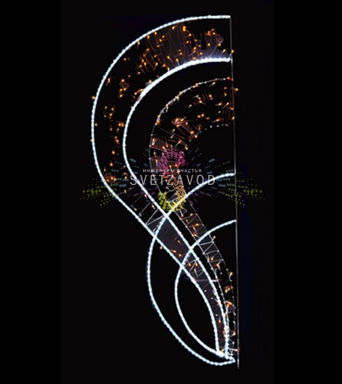 Детальное фото светодиодной консоли Прованс для уличного освещения, размеры 165х70 см, стальной профиль с полимерным покрытием.