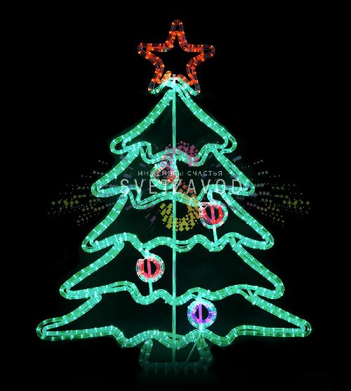 Светодиодное панно "Праздничная ель", 100х77см, 220В, IP65