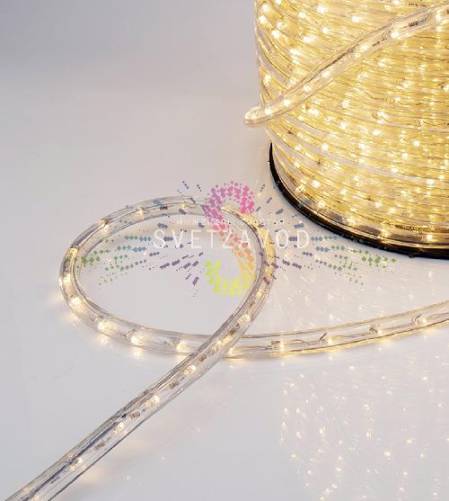 Светодиодный дюралайт, Ø 13мм, 220В, 2W, 24 led/м, мерцающий, теплый белый, 100м, Neon-Night