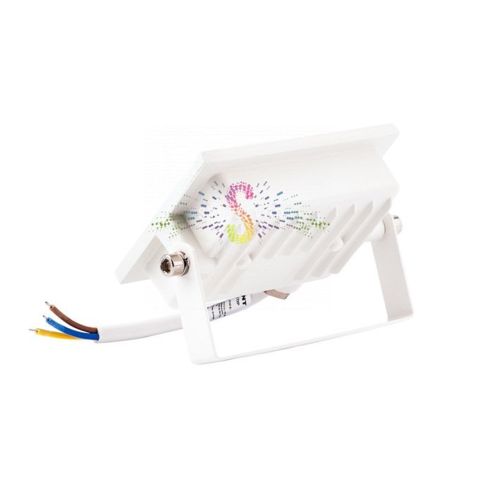 Белый светодиодный прожектор REXANT 20Вт с теплым свечением, алюминиевым корпусом, степенью защиты IP65 и накладным креплением.