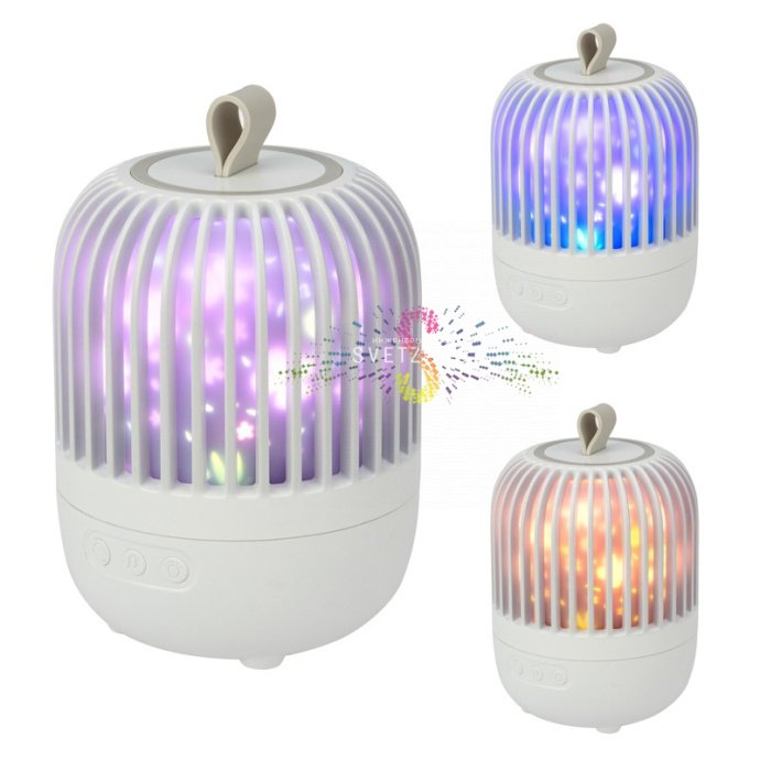 Детальное фото светодиодного ночника-проектора Melony Neon-Night белого цвета с тремя сменными слайдами и USB-кабелем