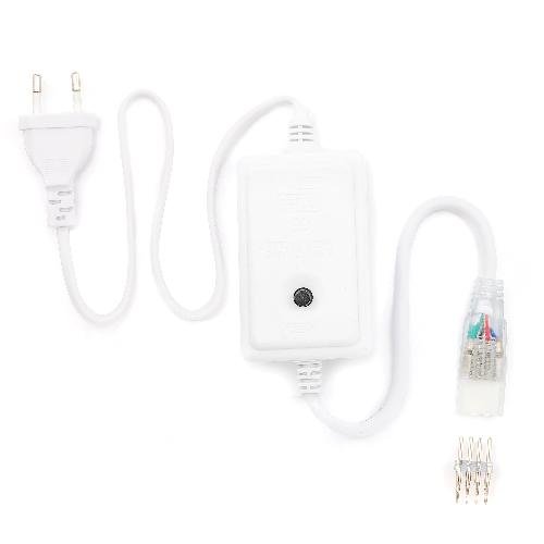 Шнур питания с однокнопочным контроллером для RGB светодиодной ленты 220В, smd5050, 60д/м, IP
