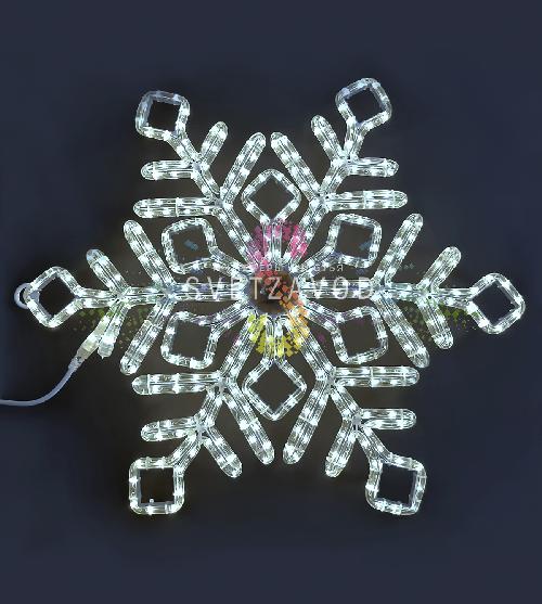 Светодиодная Снежинка, 70см, белая, фиксинг, 220В, IP65, Riсh Lеd