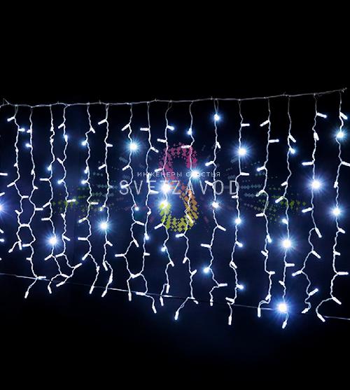 Светодиодный дождь 2х1м, белый, фиксинг, белый ПВХ, 220В, IP65, Rich Led